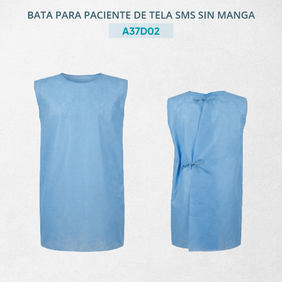 Bata para paciente de tela SMS sin manga